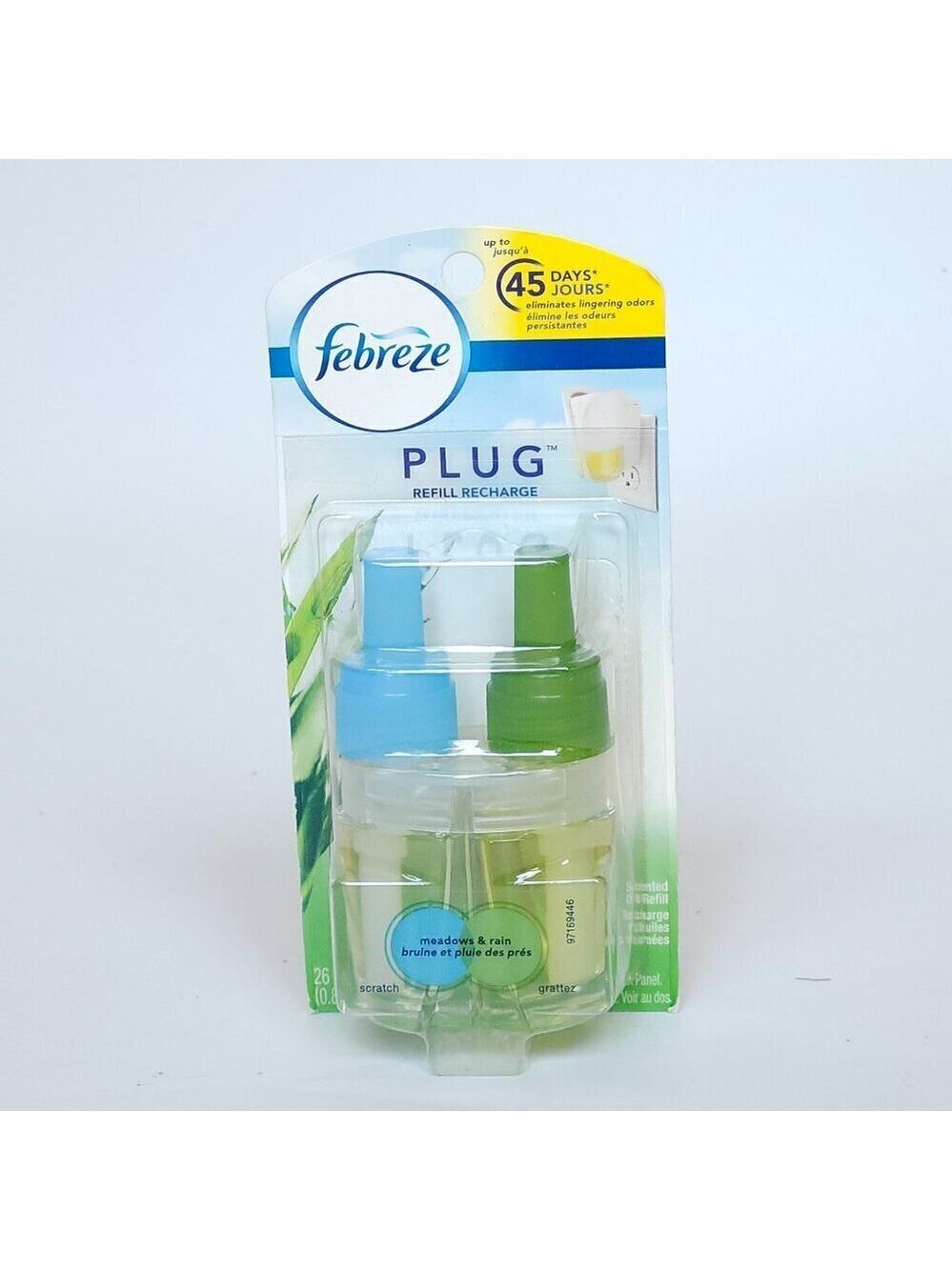 FEBREZE PLUG Refill Meadows and Rain Scented Oil Refills BNIP